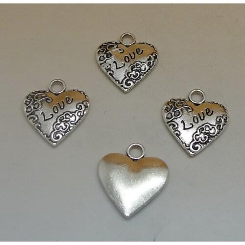 A5818 Wholesale 50pcs Tibet Silver Heart Charms Pendant Alloy Jewelry Accessories 18x20mm