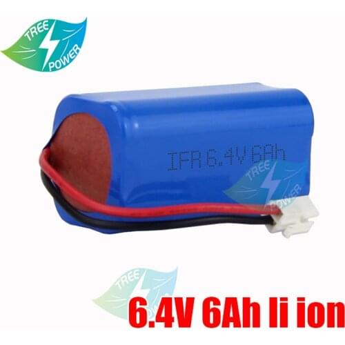 6.4V 6AH LifePo4 Pack Lithium Iron Phosphate Battery with BMS for Golf EV RV Solar Energy + 2A Charger baterias recargables