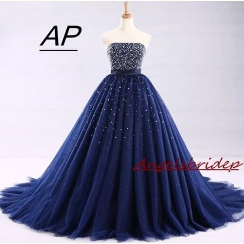 ANGELSBRIDEP Boat Neck Ball Gown Quinceanera Dress 2021 Robe De Bal Sparkly Beads Sequins Charming Crystals Vestidos De 15 Anos