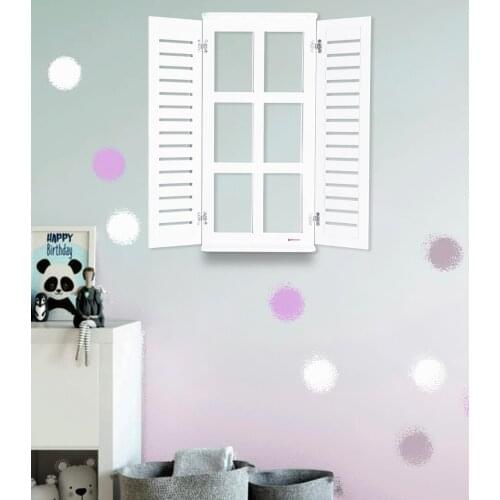 Wooden Blinds Decorative Blinds Wall Shelf Flowerpot Wall Decor Window ModelDecorative Window Pattern Home Decoration Garden