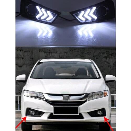 For Honda City 2015 2016 2017 DRL Driving Daytime Running Lights DRL fog lamp Relay Daylight car-styling