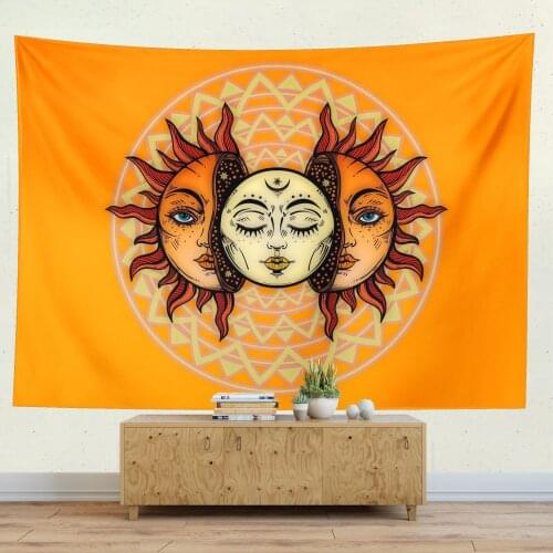 Mandala Sun Tapestry Witchcraft Wall Hanging Boho-Decor Astrology Moon Hippie Bedroom Living Room Psychedelic Farmhouse Decor
