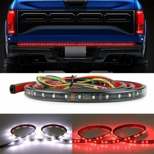Truck Tailgate Strip Light 59in Arrow Style Triple Row LED Turn Signal Brake Reverse Double Flash Light Bar