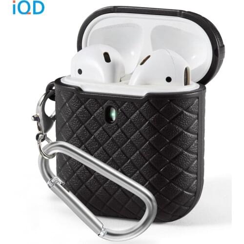 IQD For AirPods Case Slim Cover Portable Protective Textured Shockproof Woven Soft TPU for Apple AirPod 1 & 2 Accessories