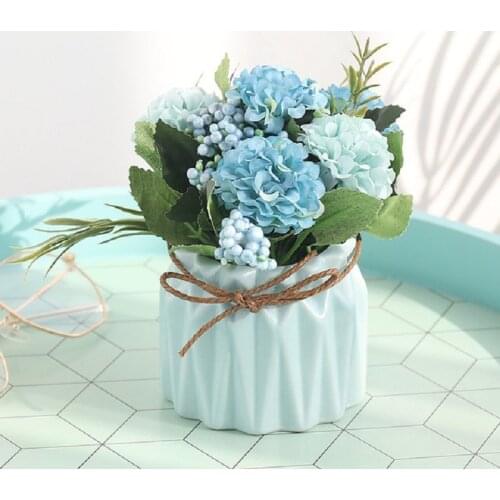 Nordic style Artificial hydrangea pot culture bonsai potted plant artificial plant table decoration