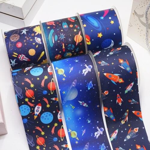 Cartoon characters printed grosgrain ribbon 55084