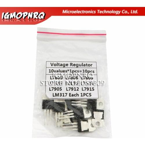 L7805 L7806 L7809 L7812 L7815 L7824 L7905 L7912 L7915 LM317T Transistor Assortment Kit Voltage Regulator 10value*1PCS=10PCS