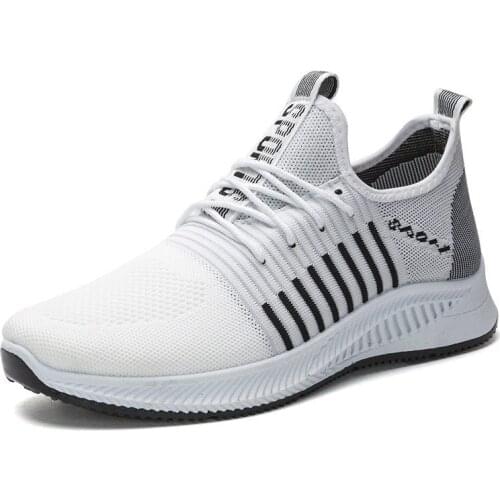 Flying Woven Breathable Couple Sports Shoes 2021 Fashion Korean Casual Womens Shoes Summer New Mens Running Shoes