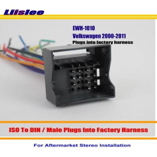 Liislee For VW Beetle Cabrio CC EOS GLI Golf GTI/Male ISO Radio Wire Cable Wiring Harness Car Stereo Adapter Connector