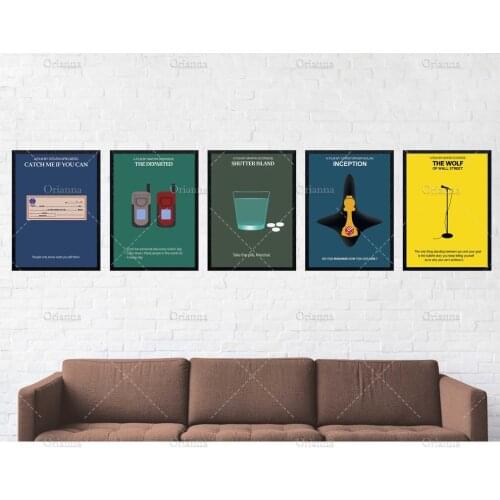 Leonardo DiCaprio Poster Set,The Departed, Shutter Island, Inception, Wolf of Wall Street, Home Decor, Wall Art Prints Poster