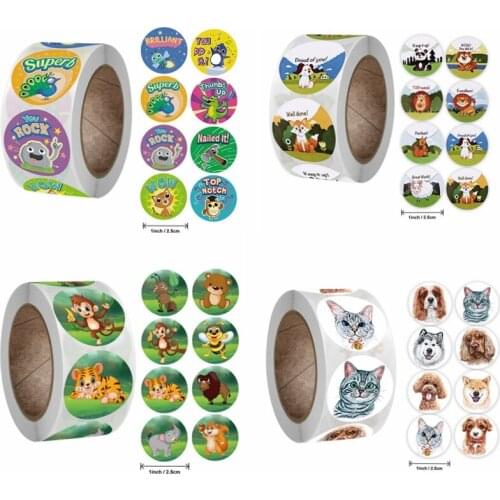 500Pcs Cartoon Animal Stickers Cute Reward Sticker for School Teacher Student Stationery Stickers Kids Gift Sealing Label