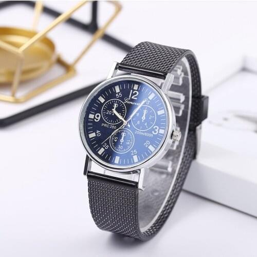 2021 Fashion New Mens Watch Blu-ray Symphony Glass Silicone Mesh Belt Mens Watch Casual Watch