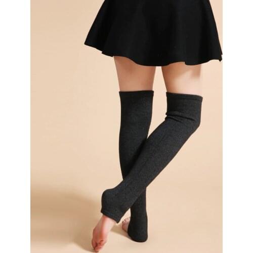 New Design Women Winter Warm Solid Leg Warmers Wool Knitting High Knee Socks AUTUMN Ruffle Trim Leg Warmers Boot Topper Socks