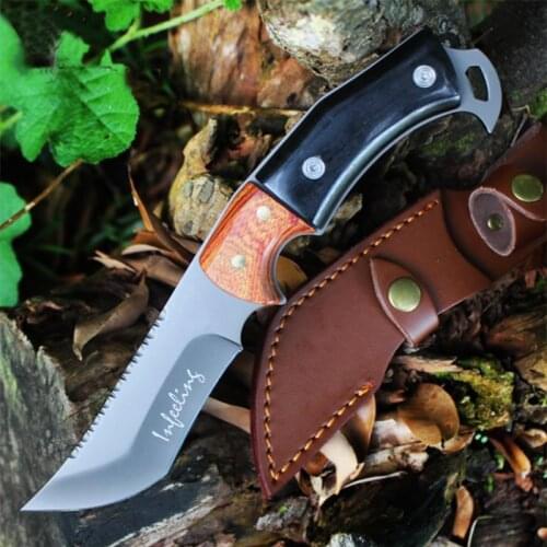 Fixed Blade Knife height hardness protection straight knife survival in the wild sharp blade portable knife outdoor tool