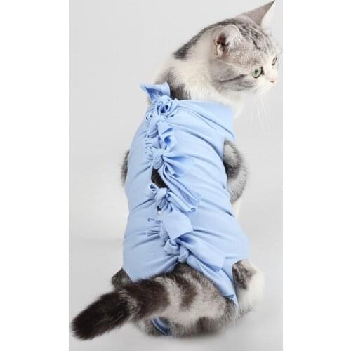 Cat Recovery Shirt Pet Dog Puppy Medical Care Suit Clothing After Surgery Wear Anti Licking Wounds Help Post Operative Healing