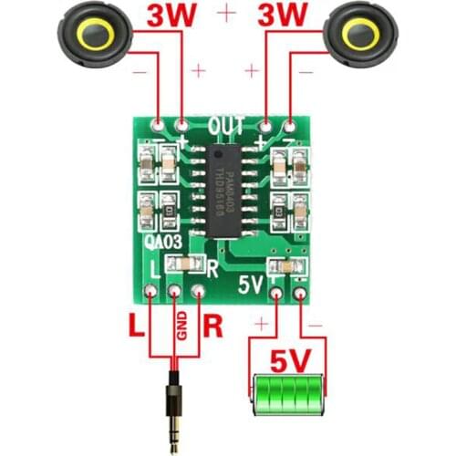 PAM8403 Audio 2x3W Mini Digital Power Amplifier Board for Class D Stereo Audio Amplifier Module 5V Power