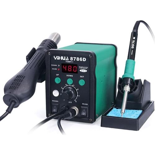 YIHUA 8786D Soldering Iron Hot Air Desoldering Station Digital Rework Station Phone Repair BGA SMD Solder Tool Welding Machine