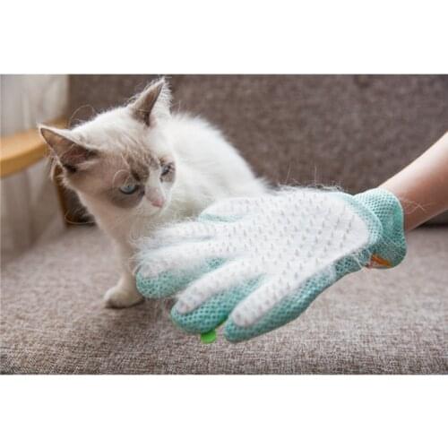 Los Fick Cat Grooming Glove for Cat Rubber Glove Pet Hair Deshedding Brush Comb Glove for Pet Dog Clean Massage Glove for Animal