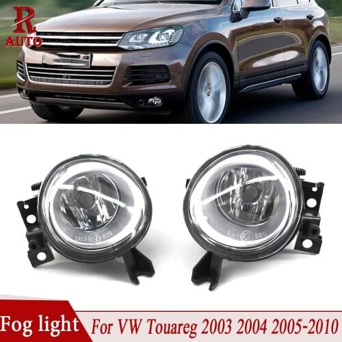 R-Auto Left Right Car Front Bumper Fog Light Fog Lamp With Halogen Bulb For VW Touareg 2003 2004 2005 2006-2010 7L6941700F