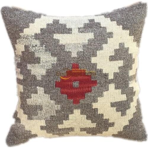 Point Kilim ROSE Pillow Cushion Rectangle Simple Kilim Art Handmade Woven