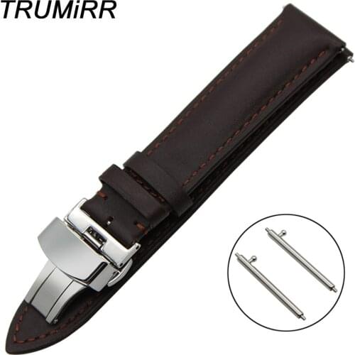 18mm Quick Release Watch Band for Withings Activite / Steel / Pop 1st Layer Genuine Leather Strap Butterfly Clasp Wrist Bracelet