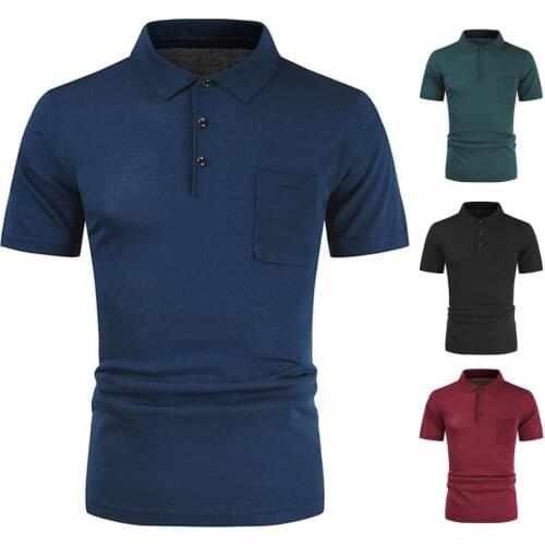 Casual Men Shirt Lapel Solid Color Pockets Summer Loose Lapel Short Sleeve Top chemise 2021 homme Oversize футболка мужская