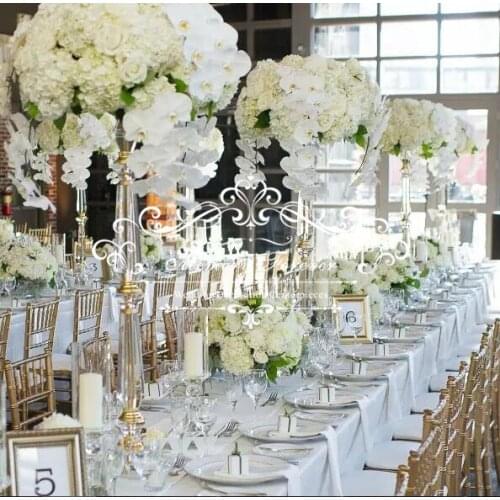 Wedding decoration pillars crystal flower stand marraige decorative centerpiece vases candle holder candlestick