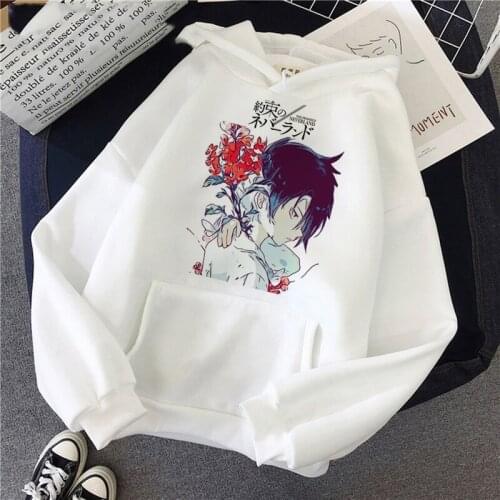 2021 The Promised Neverland Hoodies Sweatshirt Men Women Casual Japanese Anime Streetwear Emma Norman Ray Unisex Hooded