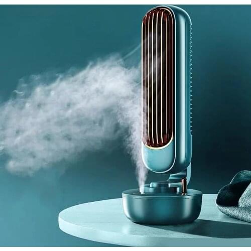 Air Cooler Fan Multifunctional Desktop Silent Air conditioner Humidifier Home Office USB Leafless Cooling Fan