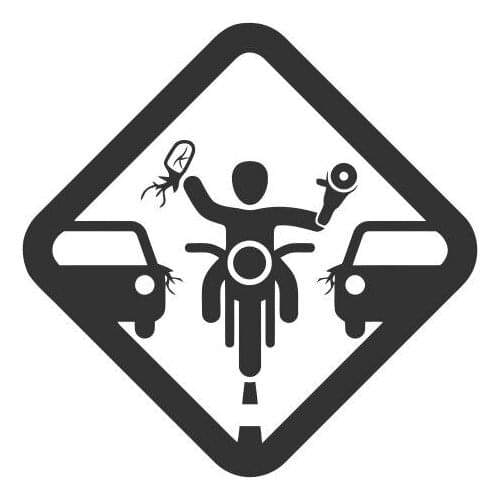 They Did Not Look In The Mirrors Vinyl Car Decal Traffic Accident Scene Car Mural For Window Door Logo Top Quality FA110