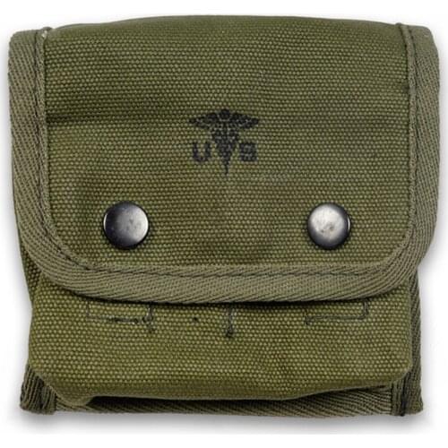 WWII WW2 US ARMY M2 JUNGLE FIRST AID KIT POUCH M1945 OUTDOOR FIELD FIRST-AID KIT With Hook