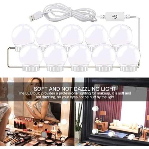 10pcs/14pcs LED Makeup MIRROR Light Bulbs Hollywood vanity light touch type adjustment of light make-up lamp for Dressing Table