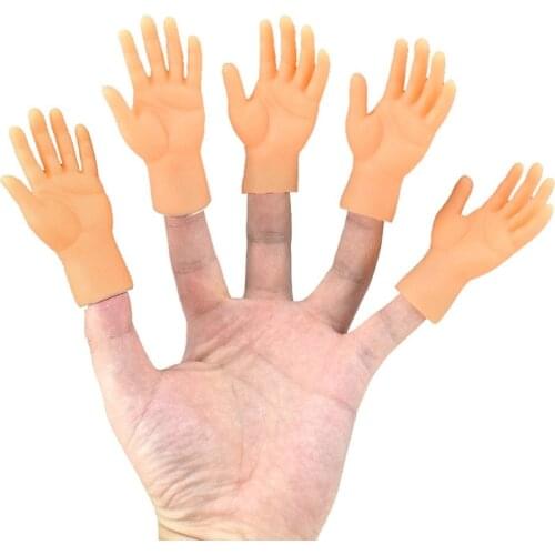 2PCs/set Novelty Toys Mini Two Finger Hand Finger Puppets Novelty Funny Finger Hand Finger Puppets Silicone Play Joke Gag Toys