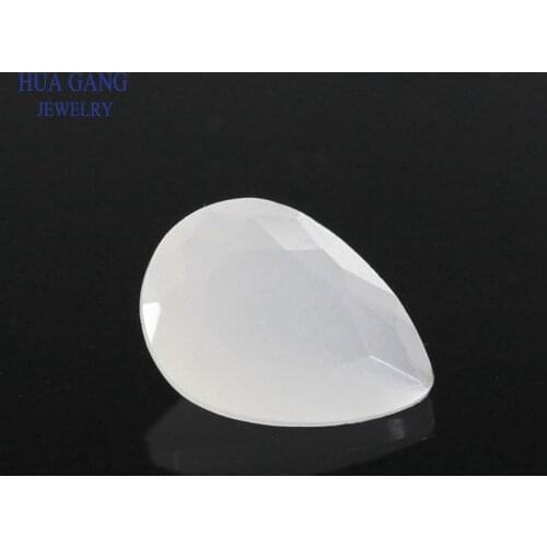 2x3~13x18mm White Translucent Color Pear Shape Loose Glass Beads Synthetic Gems For Jewelry Wholesale Free Shipping