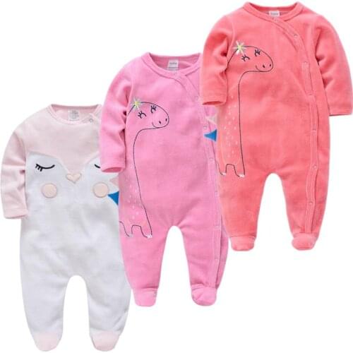 3PCS Baby Girl Pajamas Long Sleeves Newborn Boy Rompers 0-12 Months Infant Blanket Sleepers Cartoon Toddler Onsies Baby Clothes