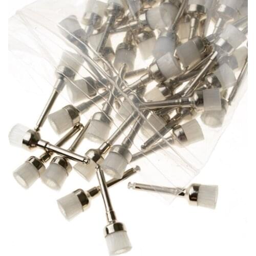 50 PCS Dental Prophy Polishing Brushes Latch Type White Color Junior Nylon Cup Type Free Shipping