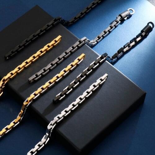 8MM Hiphop Chain Bracelet Men Metal Solid 316L Stainless Steel Mens Friendship Bracelets Link 2020 Male Jewellery Accessories