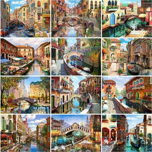 5D DIY Diamond Painting Bridge Rhinestone Art Diamond Embroidery Seaside Landscape Cross Stitch Mosaic Home Decor Gift