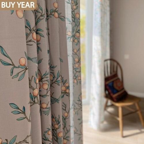 American Curtains for Living Dining Room Bedroom Nordic Pastoral Fresh Cotton and Linen Curtains French Window Tulle Curtains