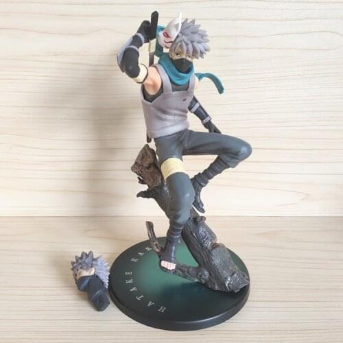 22CM Naruto Anime Doll Hatake Kakashi PVC Action Figure Dark Kakashi Doll Collection Toy Christmas Gift