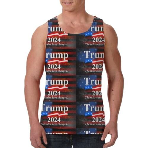 Brand American Flag Trump Workout Men Tank Tops Fitness Sleeveless Shirt Mens Bodybuilding Men Sportswear Vest Muscle Singlet