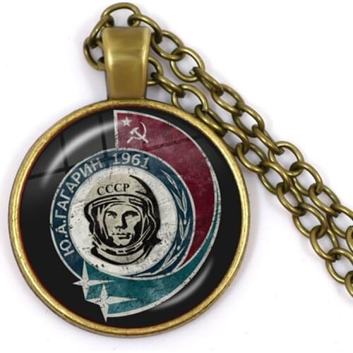 CCCP Soviet Badges Russia Pendant Necklace Space Flight Universe USSR Soviet Communism Symbol Charm Jewelry For Women Men Gift