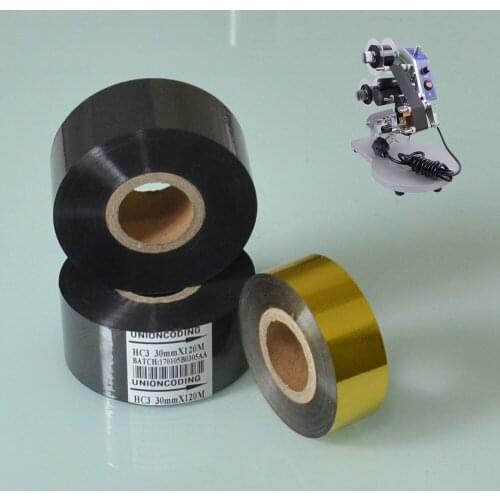 Black Width 30mm length 120m foil stamping ribbon for packing bags