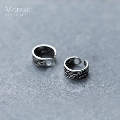 Colusiwei High Quality 100% 925 Sterling Silver Vintage Twist Ears Clip for Women Ethnic Style Sterling Silver Jewelry Gift