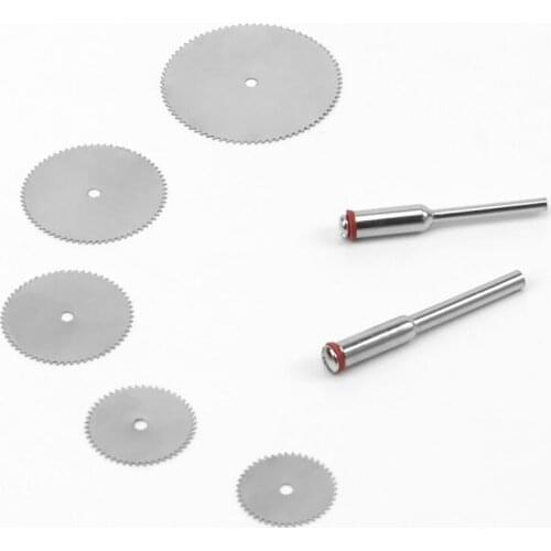 Diameter 16 18 22 25 32mm 5 Stainless Steel Slice Metal Cutting Discs with 1 Mandrel for Dremel Rotary Tools