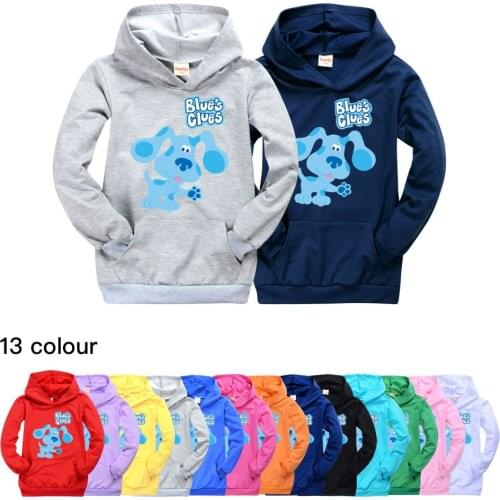 Blues Clues Boys Hooded Tops Cotton Hoodies for Teen Girls Toddler Kids Tshirt Little Baby Shirt Autumn Child Thin Sweatshirt