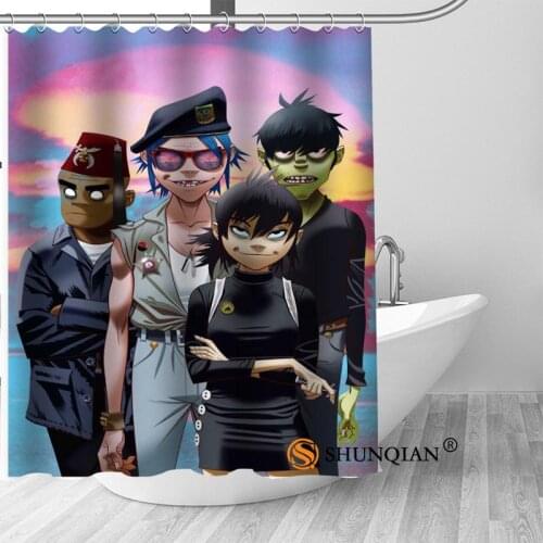 Hot Custom Gorillaz Shower Curtains Polyester Bathroom Curtains With Hook Bath Curtain Bathroom Decor