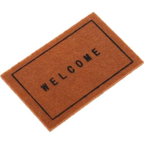 Miniature Welcome Mat Front Door Carpet Floor Rug for 1/12 Scale Dollhouse Living Room Accessories