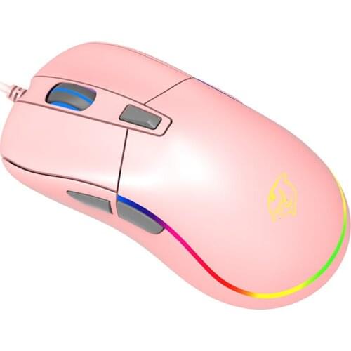 Pink Black Wired Mouse with PAW3325 Gaming Optional 400-10000DPI Optical Tracking Method Gaming Mouse for PC Gaming Gamer