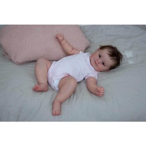 N7ME 20" Realistic Baby Reborns Doll Smiling Newborn Doll Lifelike with Clothes Hair